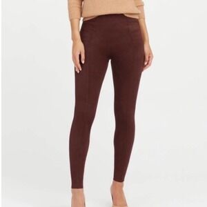 Spanx Faux Suede Leggings‎ Wine XS